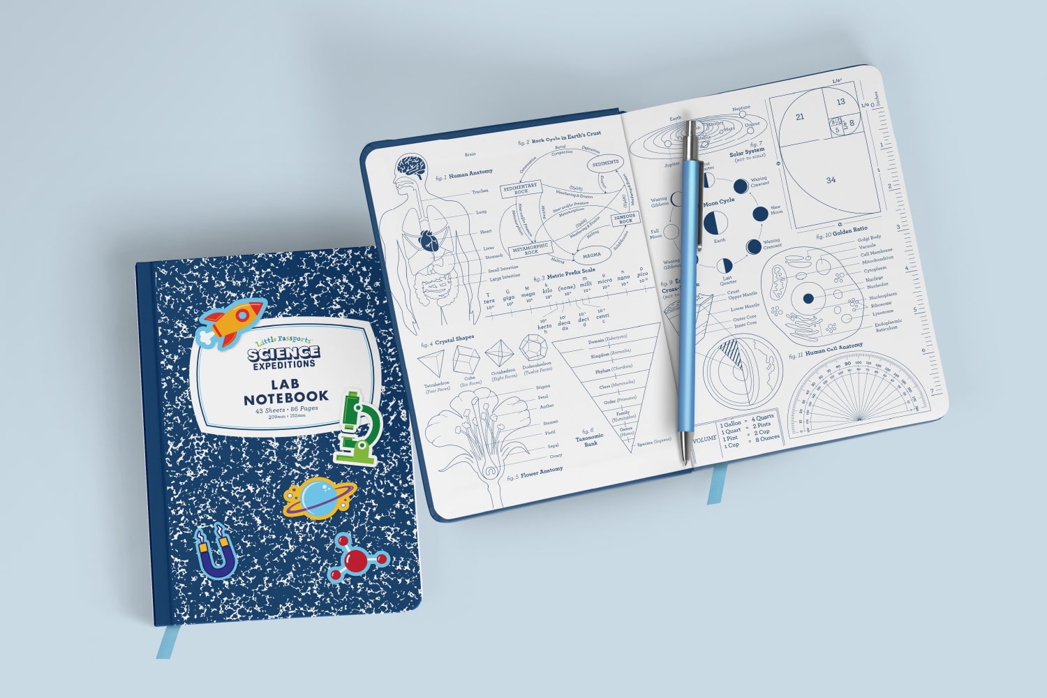 Little Passports Science Expedition Lab Notebook designed by Juli Shore Design.