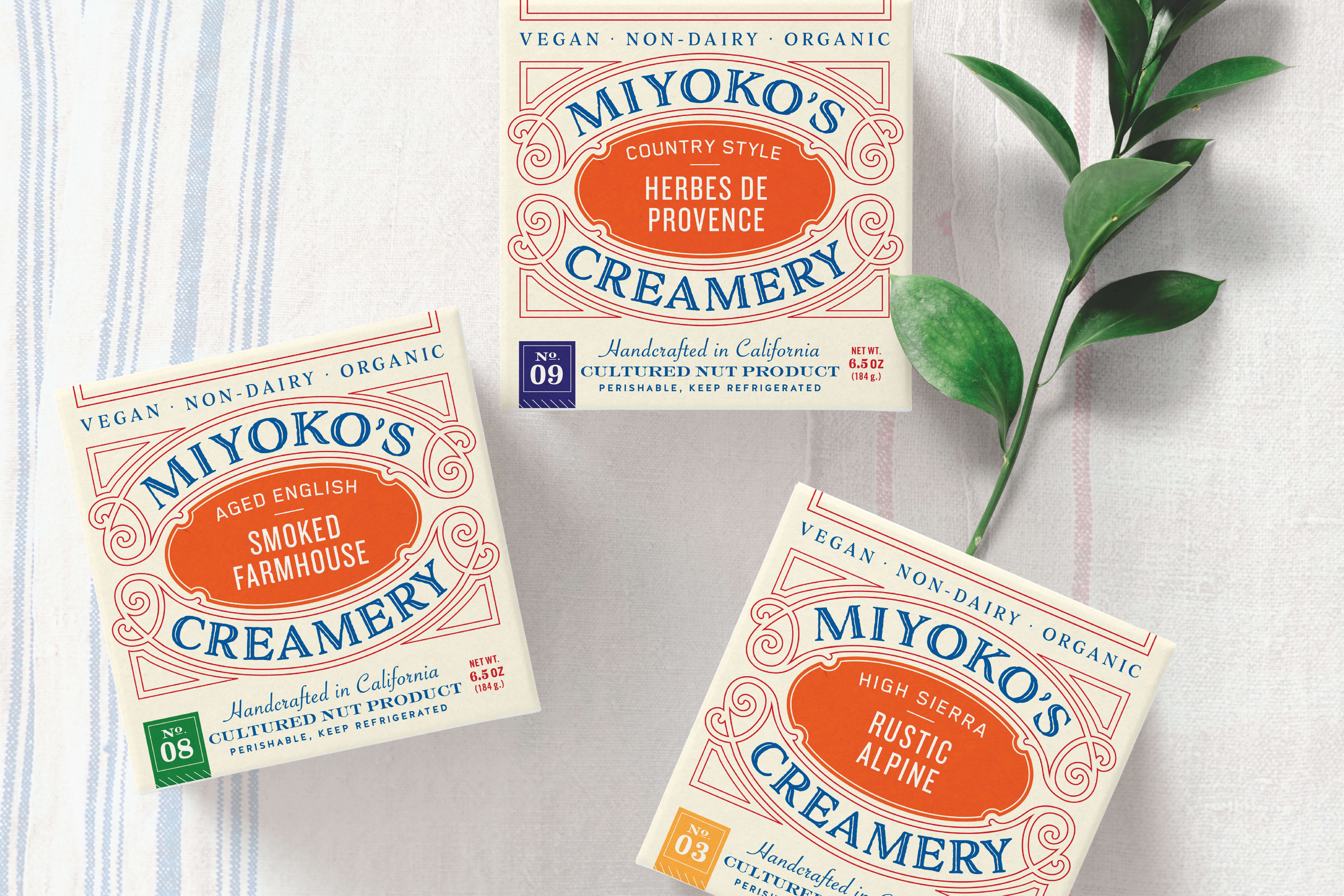 Miyoko's Creamery Vegan Cheese packaging is a beautiful additon to your table. 