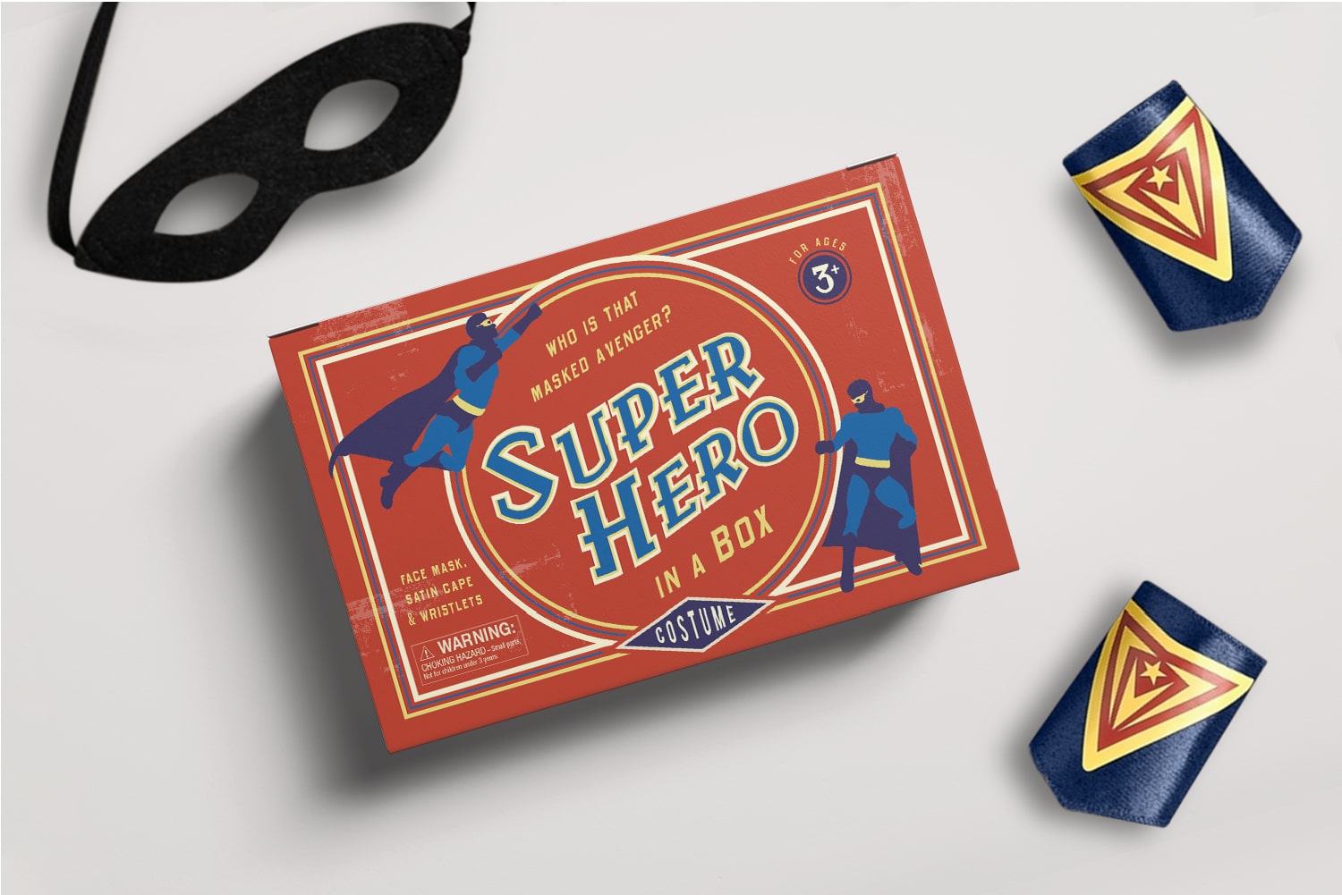 Super Hero in a box packging 
