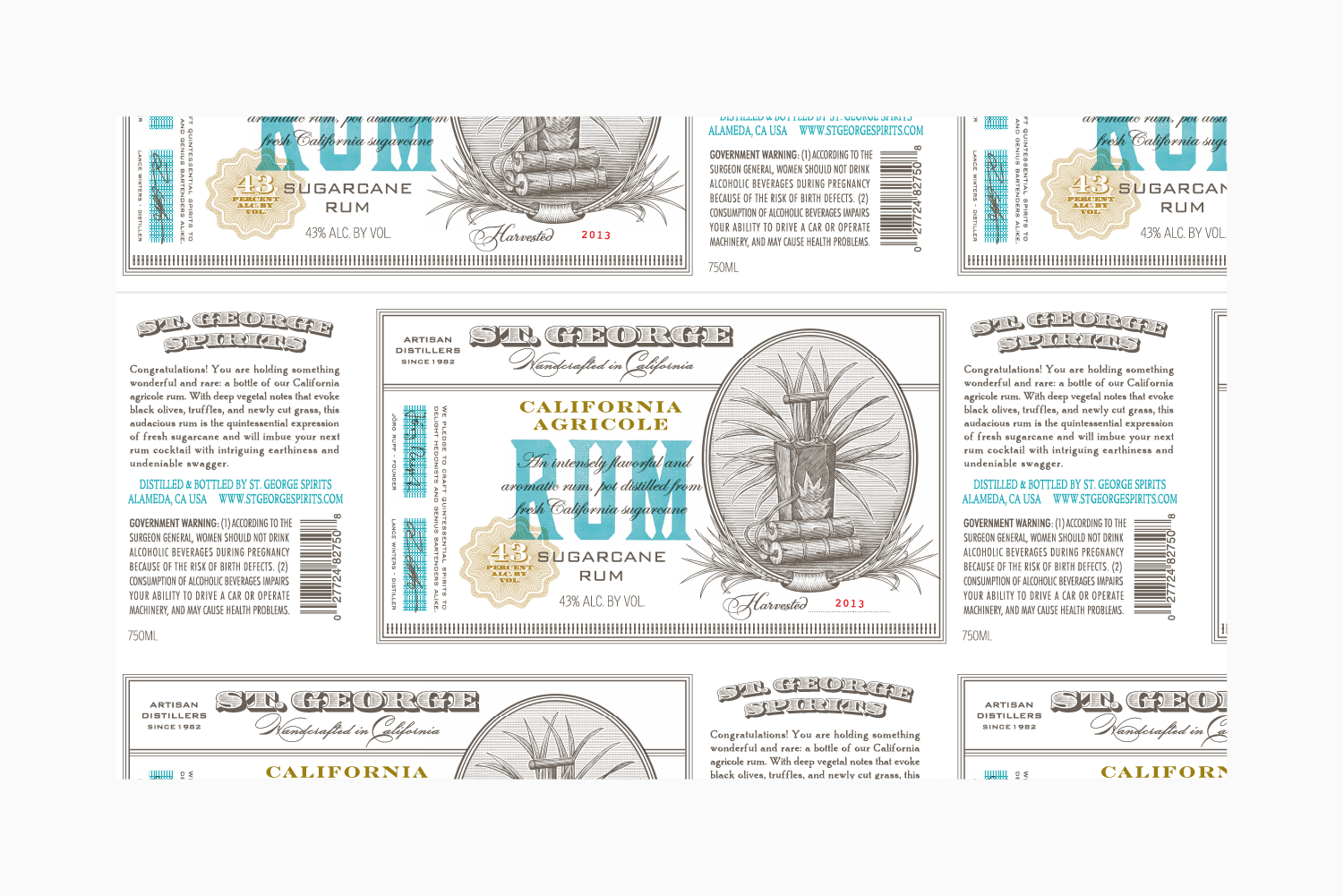 St. George Spirits Rum Labels.