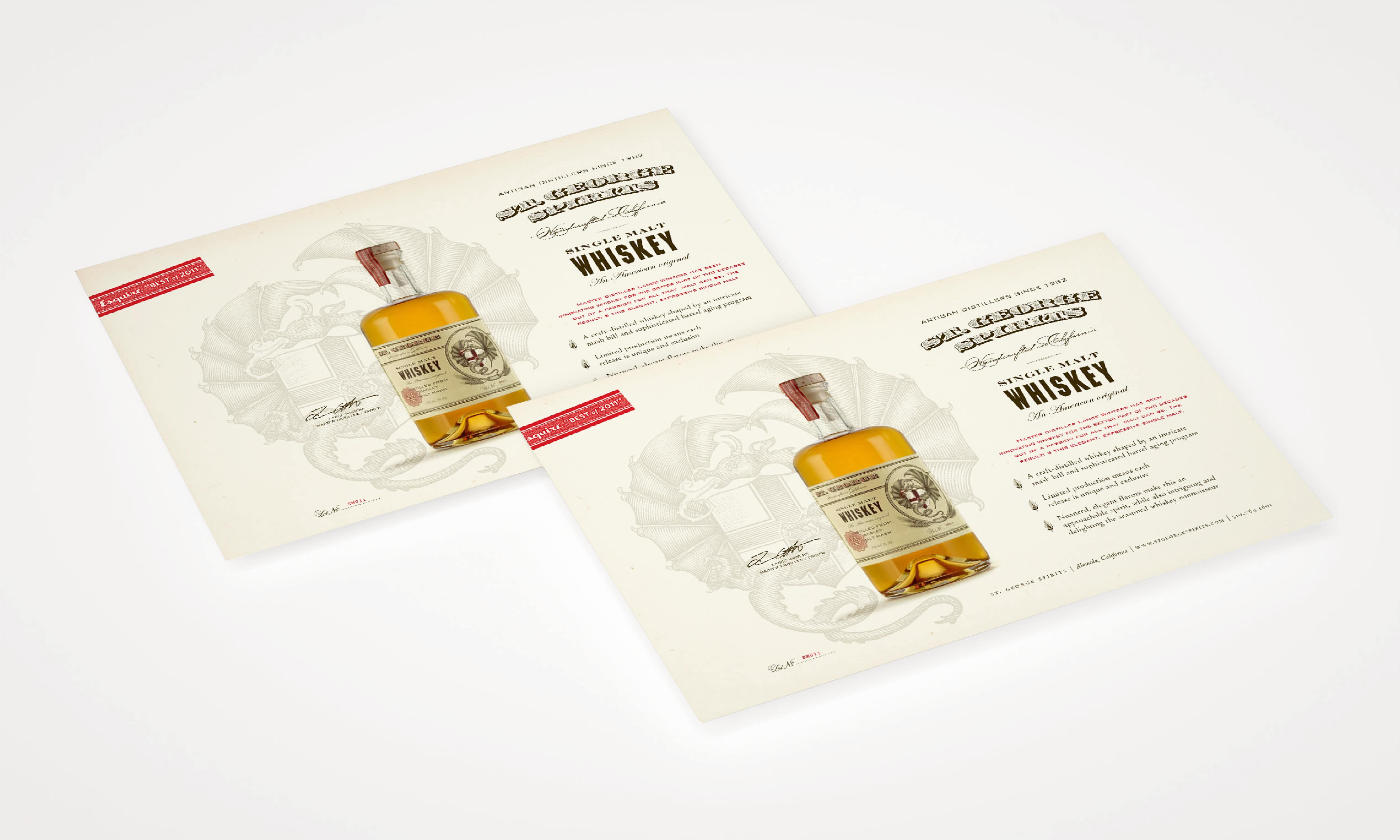 St. George Spirits Single Malt Whiskey Sell Sheet  