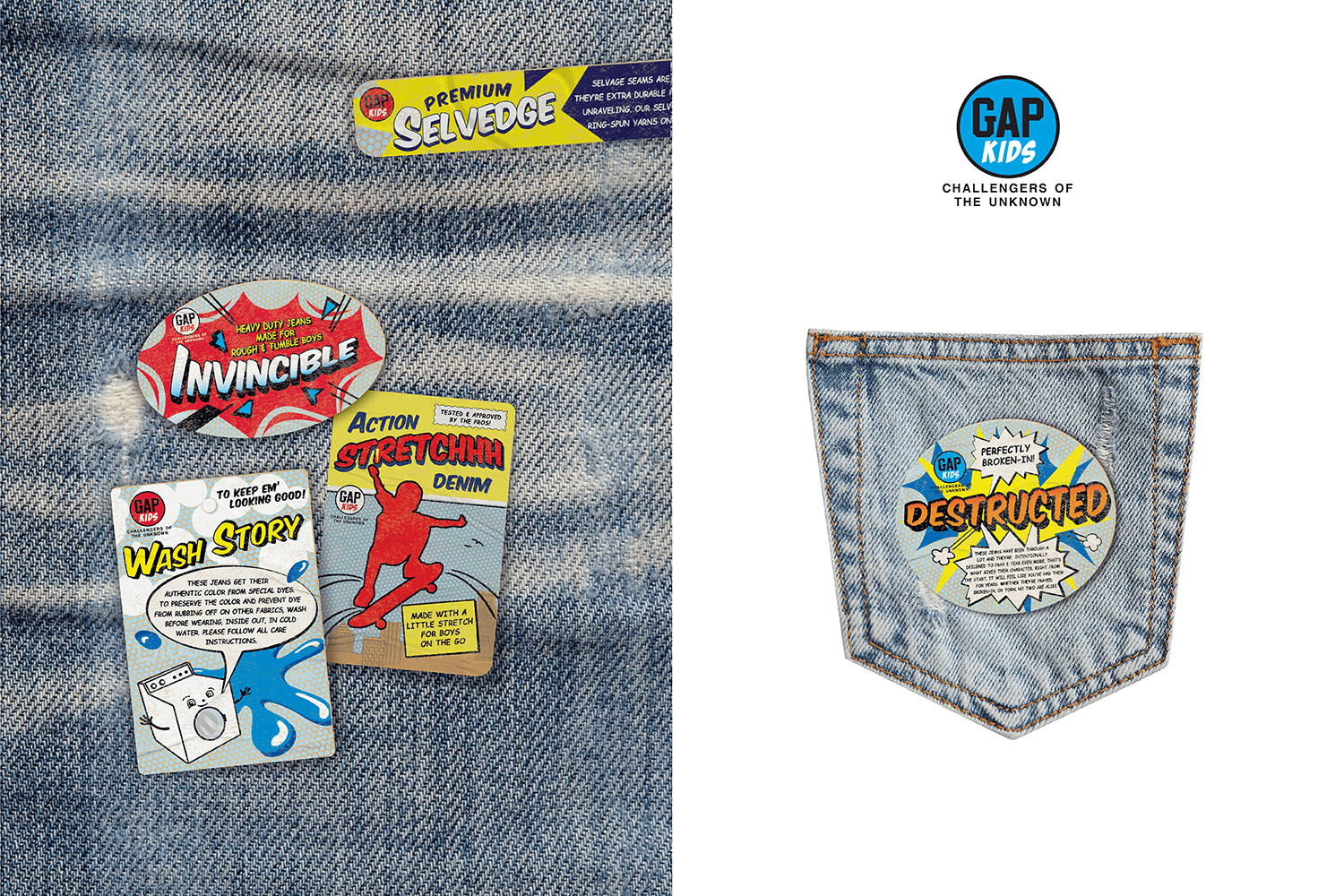 Gap Kids pop art denim packaging.