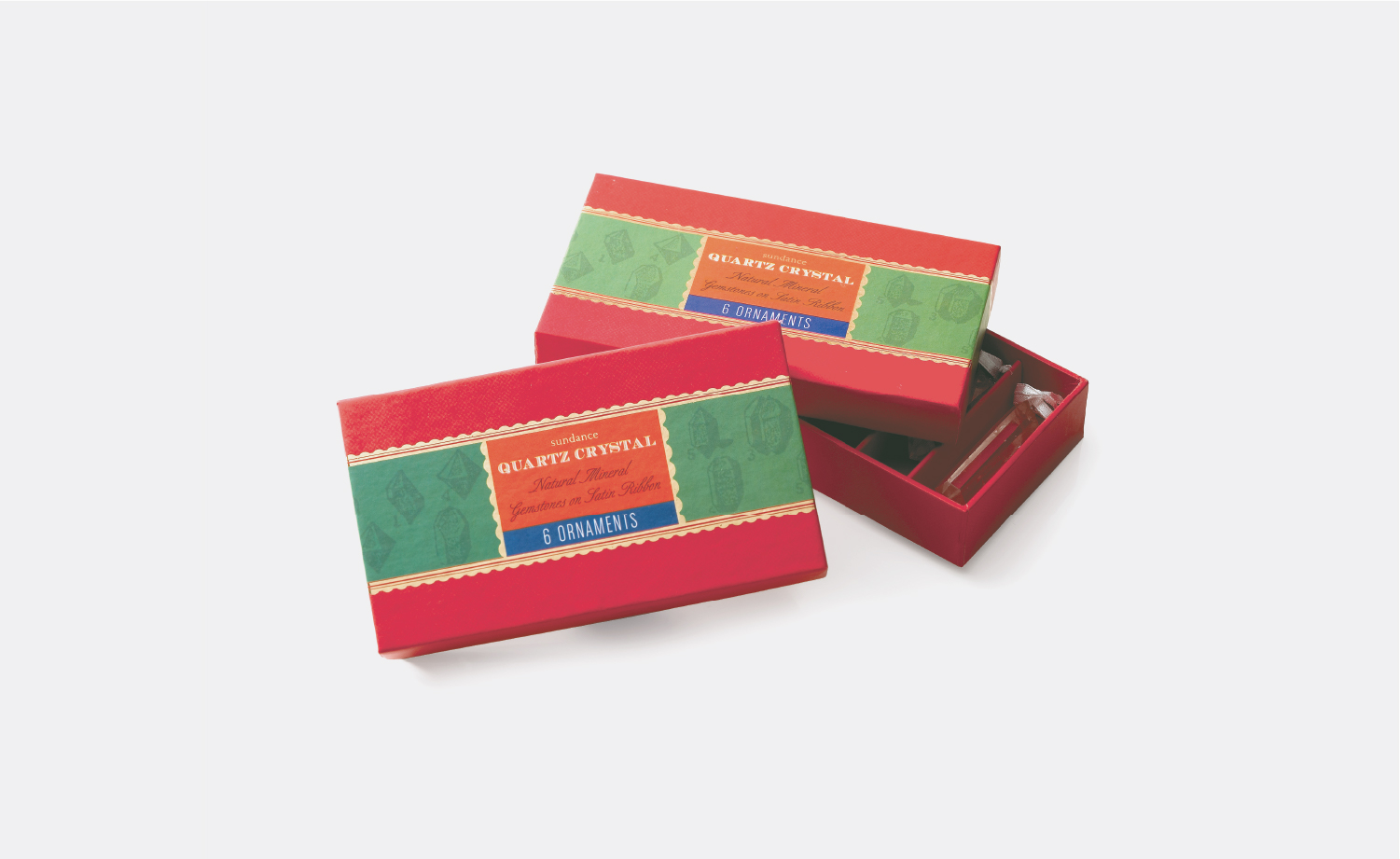 Sundance Catalog Co. Quartz Crystals Ornament packaging.
