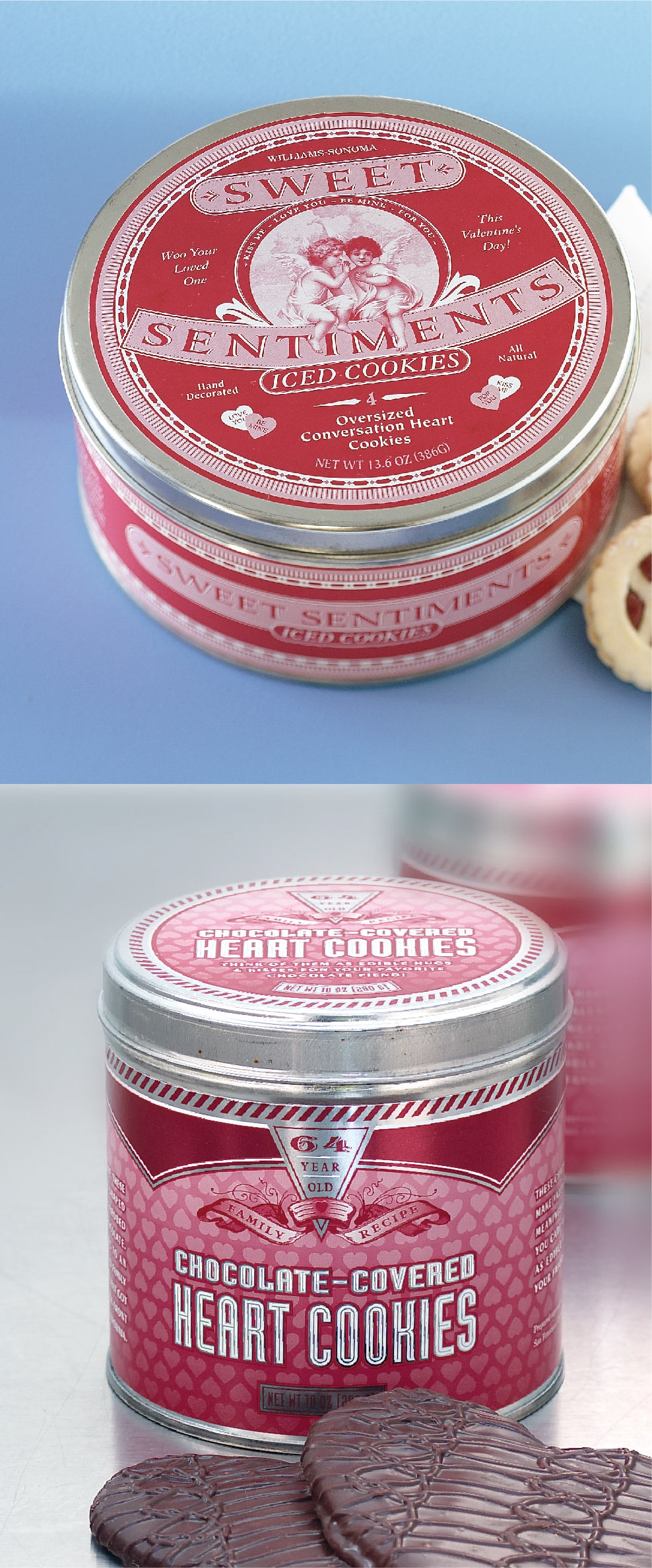 Williams Sonoma Valentines Cookie packaging. Design and photo creative direction by Juli Shore Design 